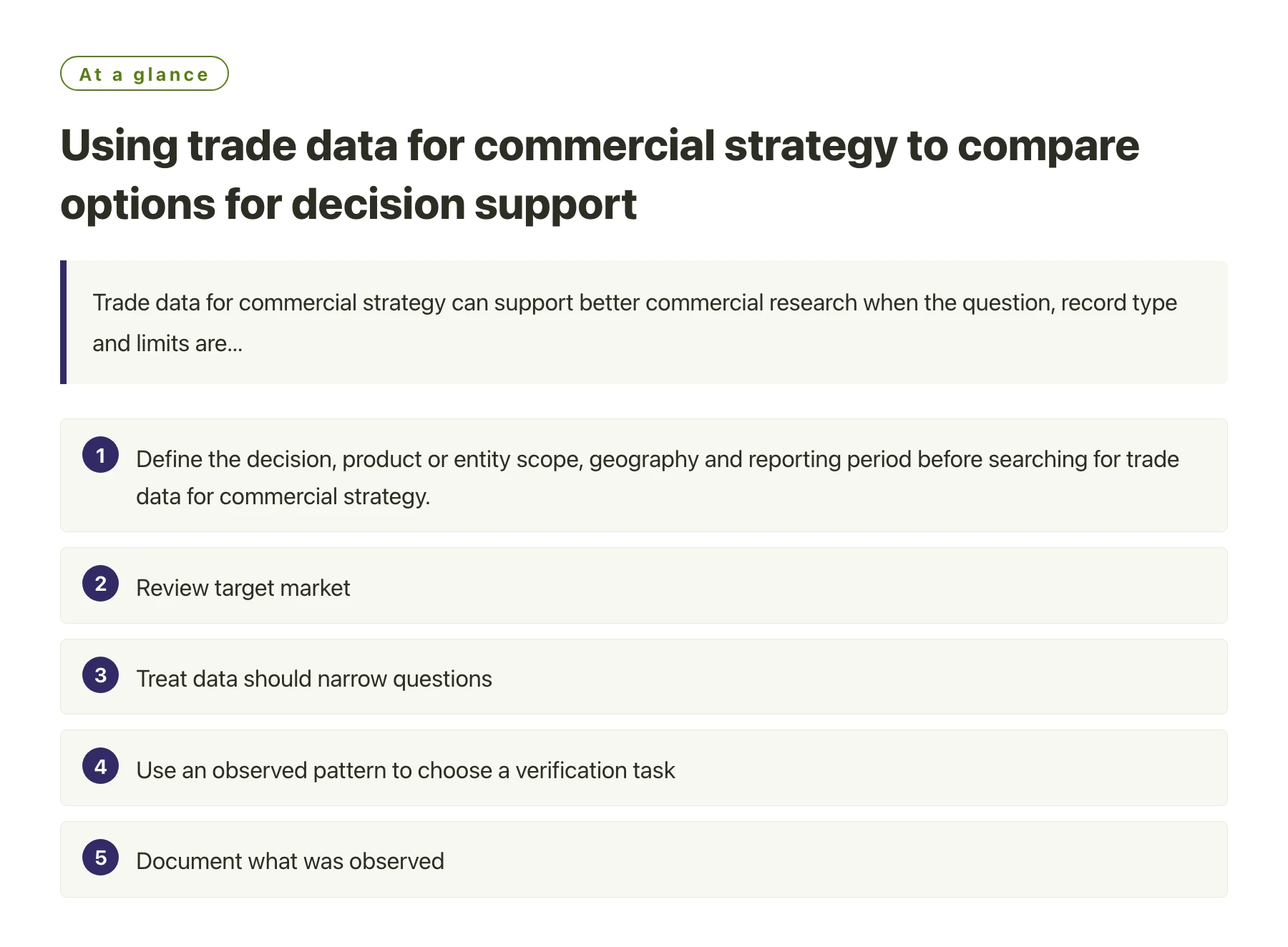 Using trade data for commercial strategy to compare options for decision support——全文要点速览